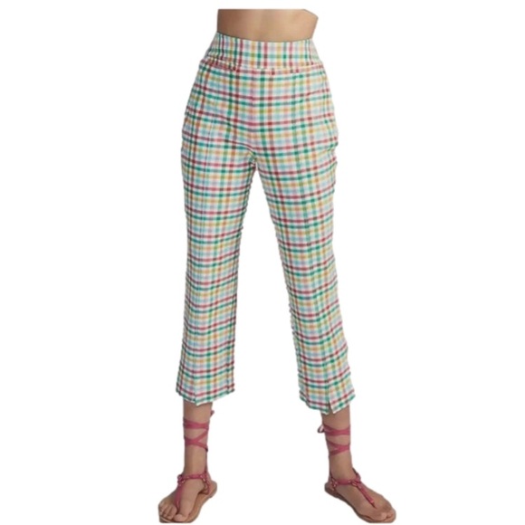 Maeve by Anthropologie Gingham Plaid Multicolor Pants - Picture 1 of 13